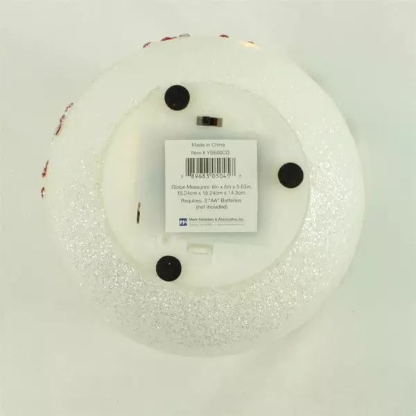 6-Inch Cardinal on Pinecone LED Light Up Globe Tabletop Decoration