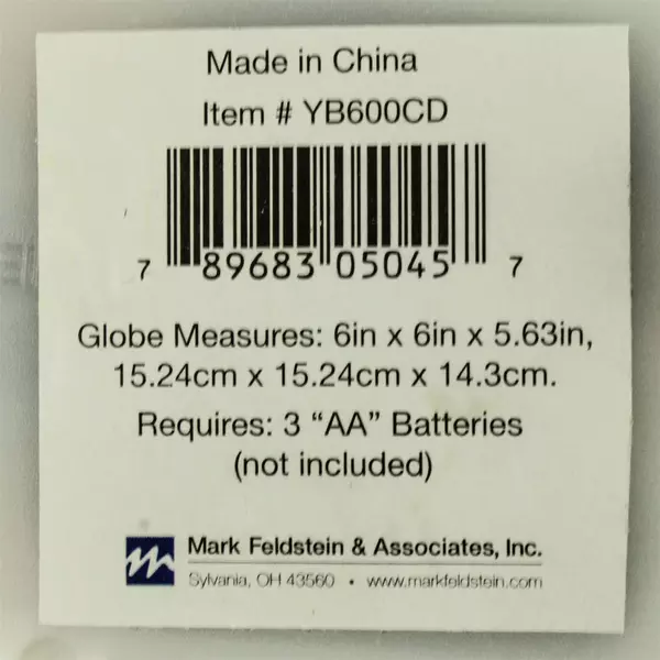 6-Inch Cardinal on Pinecone LED Light Up Globe Tabletop Decoration