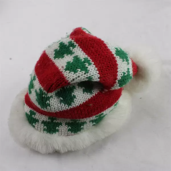 Lot of 2 Christmas Plush Toys Bear in Stocking & Stuffed Santa Hat Decor