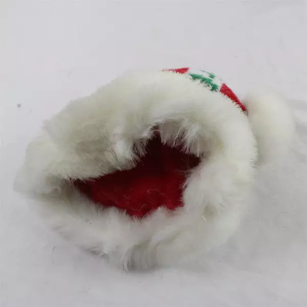 Lot of 2 Christmas Plush Toys Bear in Stocking & Stuffed Santa Hat Decor