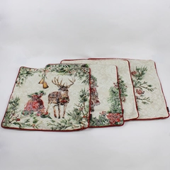 Set of 4 Phantoscope Christmas Square Throw Pillow Covers 17" x 17"