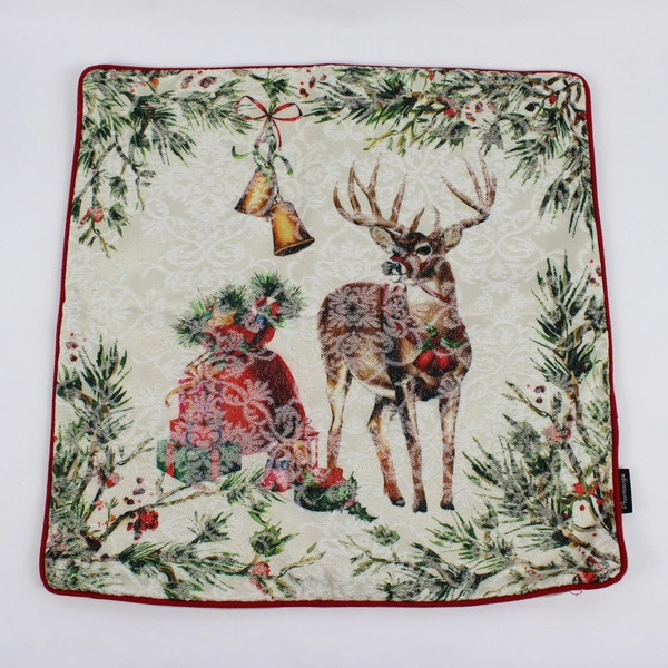 Set of 4 Phantoscope Christmas Square Throw Pillow Covers 17" x 17"