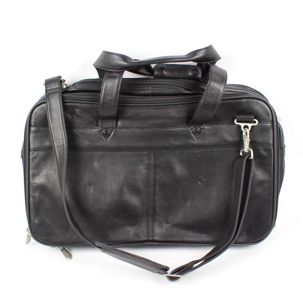 Briggs & Riley Black Faux Leather Crossbody Computer Travel Bag Briefcase