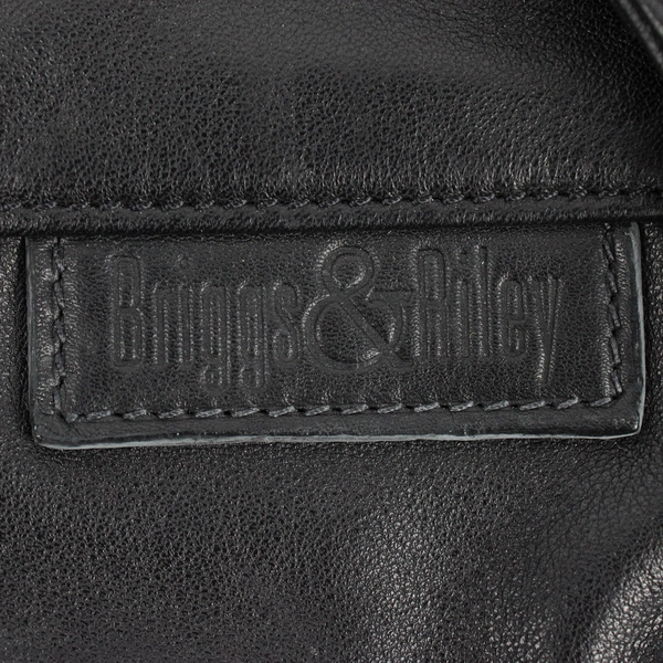 Briggs & Riley Black Faux Leather Crossbody Computer Travel Bag Briefcase