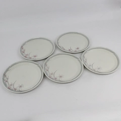 Set of 5 Royal Doulton Lambethware Fresh Flowers Mayfair 1983 Salad Plates 