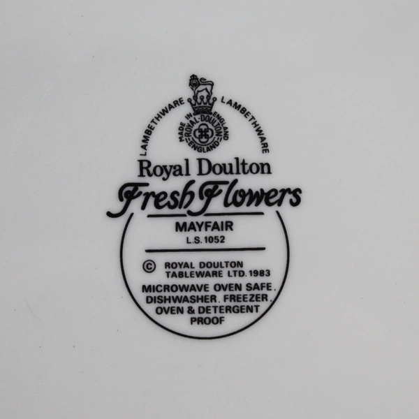 Set of 5 Royal Doulton Lambethware Fresh Flowers Mayfair 1983 Salad Plates 