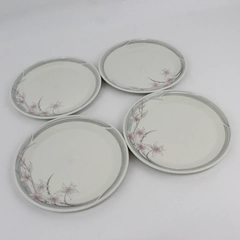 Set of 4 Royal Doulton Lambethware Salad Plates Fresh Flowers Mayfair 