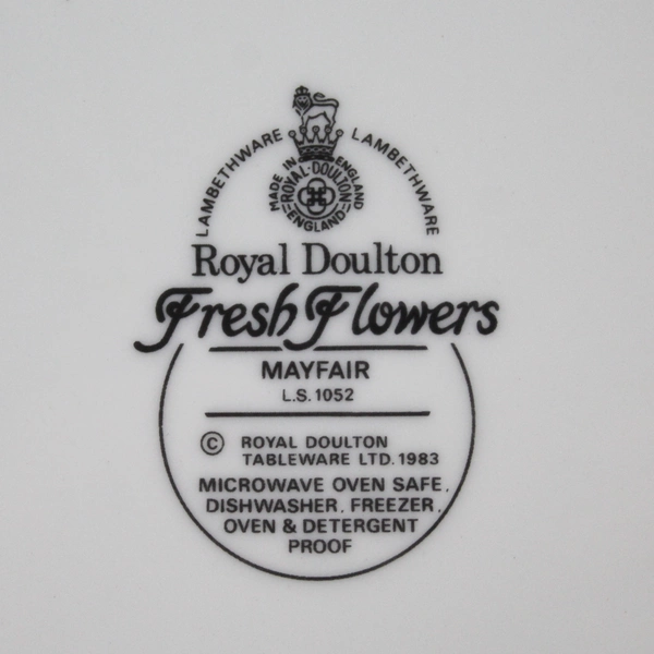 Set of 4 Royal Doulton Lambethware Salad Plates Fresh Flowers Mayfair 