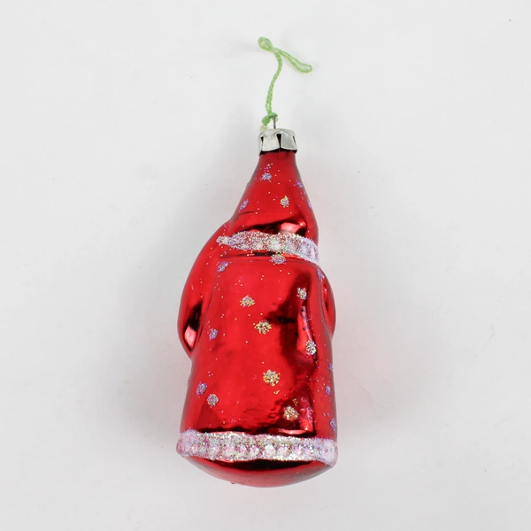 Retro Glass Santa Holding Christmas Tree Ornament 4"