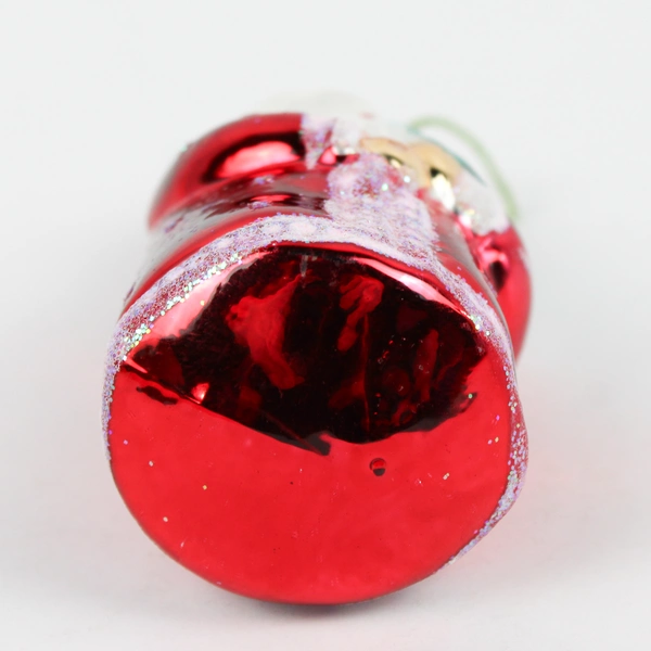 Retro Glass Santa Holding Christmas Tree Ornament 4"