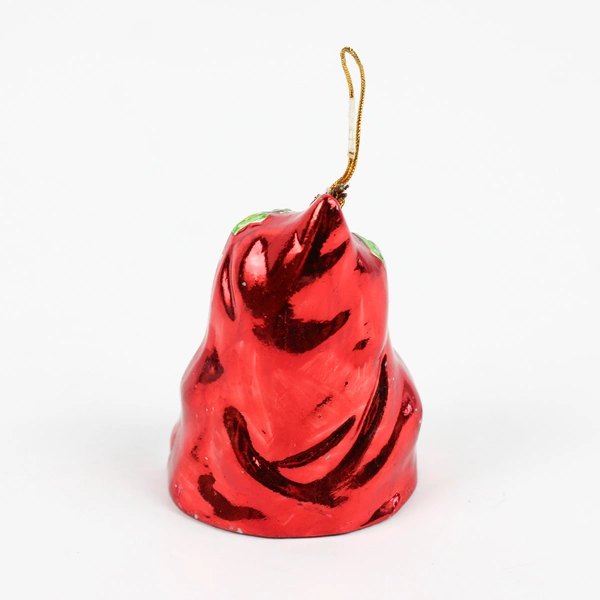 Retro Painted Ceramic Santa Head Christmas Ornament 3"