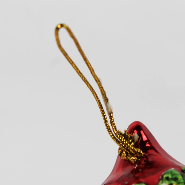 Retro Painted Ceramic Santa Head Christmas Ornament 3"