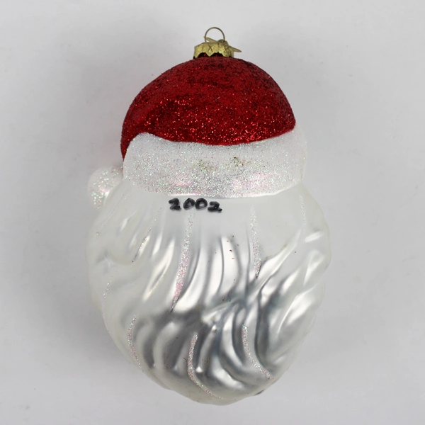 Old World Christmas Glass Santa Head Ornament 5.5"