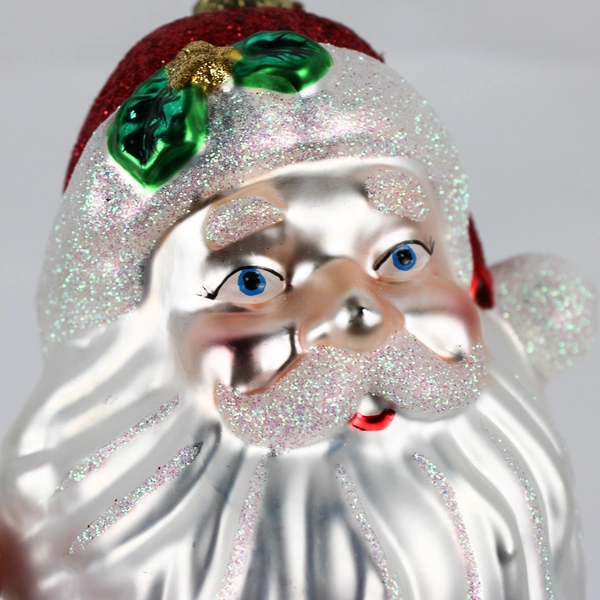 Old World Christmas Glass Santa Head Ornament 5.5"