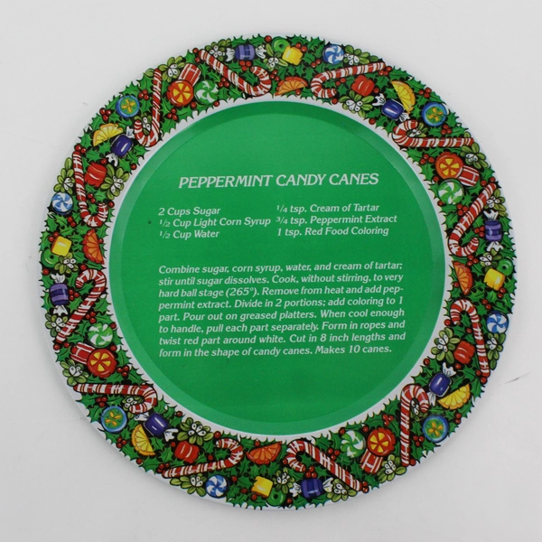 3 House of Lloyd Holiday Candy Cookie Cake Trays Tin Serving Plates Recipe Vtg