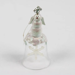 Sandi Gore Evans Snowman Angel Bell Christmas Ornament 4 3/4"