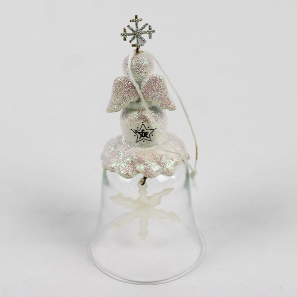 Sandi Gore Evans Snowman Angel Bell Christmas Ornament 4 3/4"