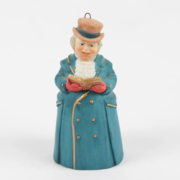 Vintage 1990 Hallmark Mr. Ashbourne Porcelain Bell Christmas Ornament 4.5"