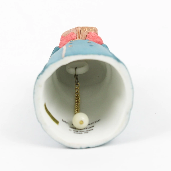 Vintage 1990 Hallmark Mr. Ashbourne Porcelain Bell Christmas Ornament 4.5"