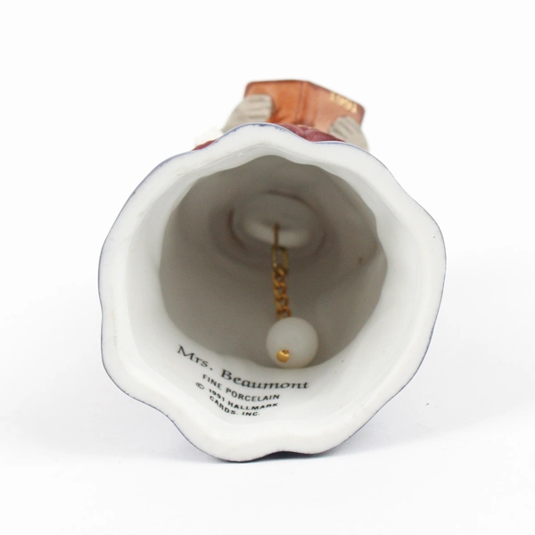 Vintage 1991 Hallmark Mrs. Beaumont Porcelain Bell Christmas Ornament 4"