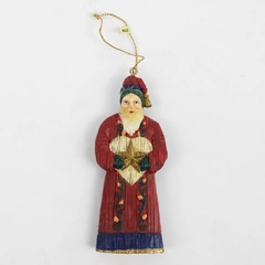 Vintage 1998 Resin Santa Claus Christmas Ornament 4 1/4"