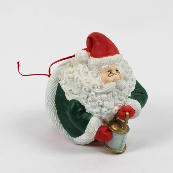 Dept 56 Roly Poly Santa Holding Lantern Christmas Ornament