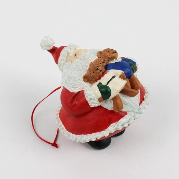 Dept 56 Roly Poly Santa Holding Teddy Bears Christmas Ornament