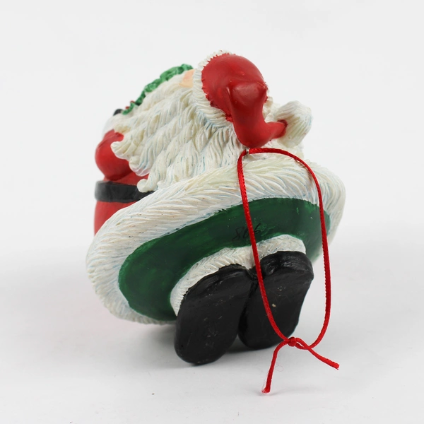 Dept 56 Roly Poly Santa Holding Wreath Christmas Ornament