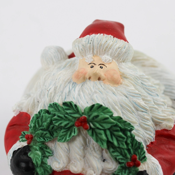 Dept 56 Roly Poly Santa Holding Wreath Christmas Ornament