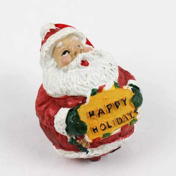 Roly Poly Santa Happy Holidays Resin Christmas Ornament