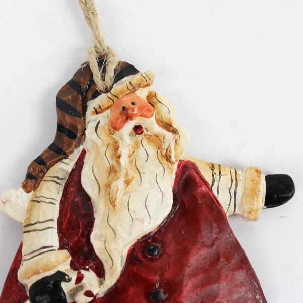 TII Collections Resin Folk Art Santa Claus Christmas Ornament 4"
