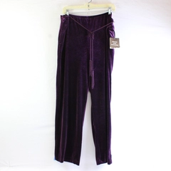 NOS Vintage Sag Harbor Fig Purple Velour Pants Women's PL Tags