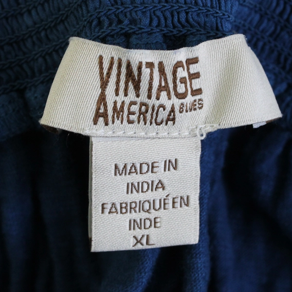 Vintage America Blues Embroidered 3/4-Sleeve Blouse Women's XL