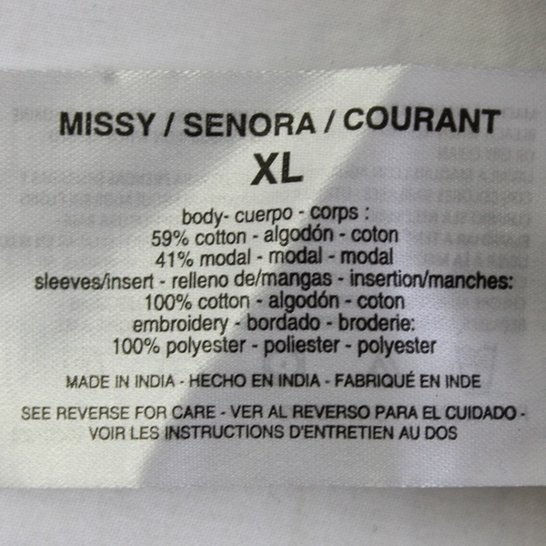 Vintage America Blues Embroidered 3/4-Sleeve Blouse Women's XL