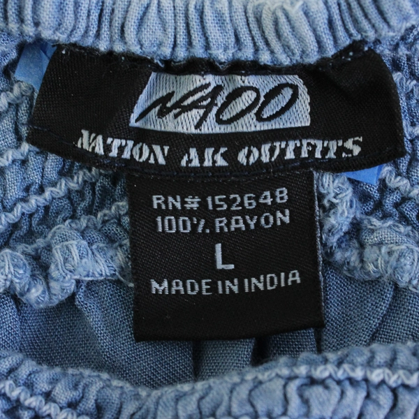 NAOO Nation AK Outfits Blue Flare 3/4-Sleeve Blouse Women's Large