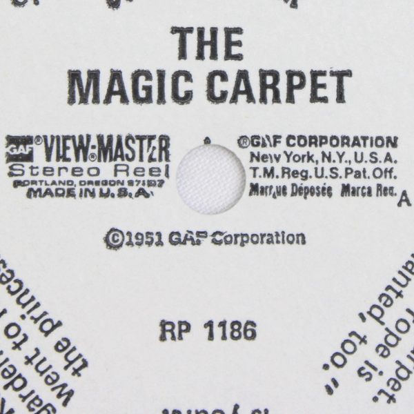 Vintage Sawyer’s View-Master Reel The Magic Carpet 1951 RP 1186