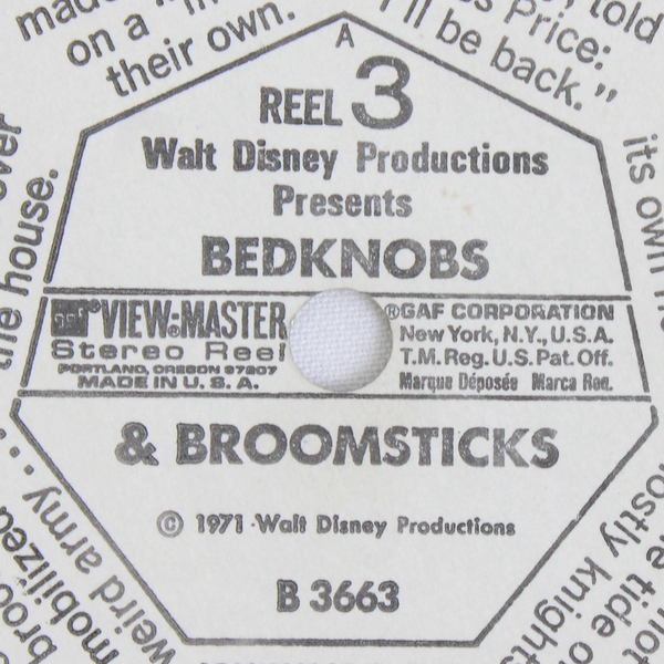 Vintage View-Master Disney Bedknobs & Broomsticks Reel B3663 1971
