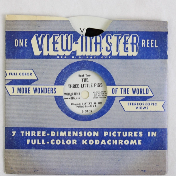 Vintage View Master The Three Little Pigs Reel 1955 B 3072