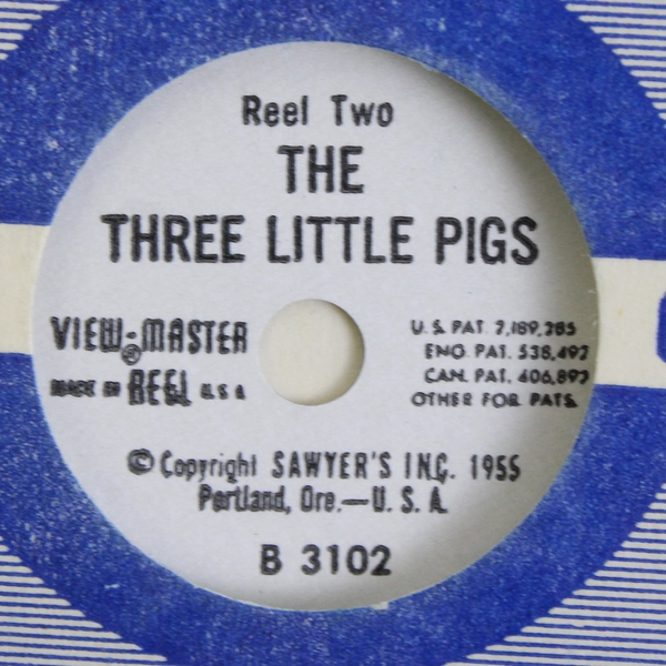 Vintage View Master The Three Little Pigs Reel 1955 B 3072