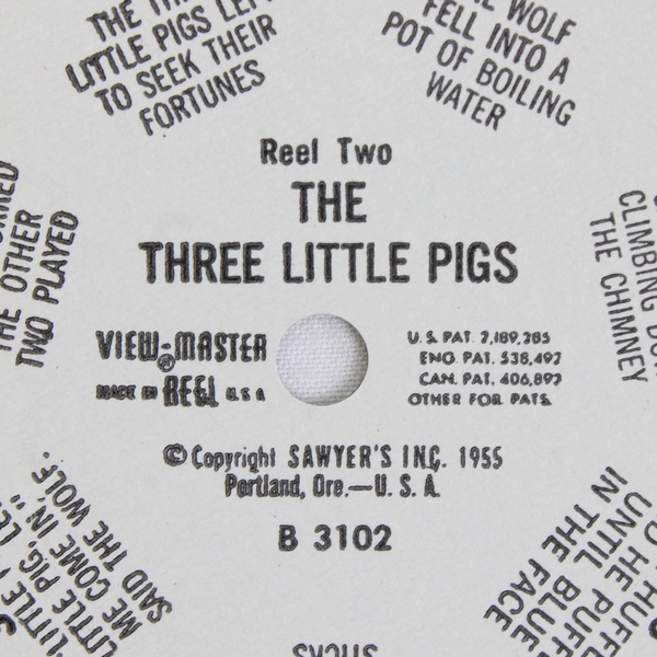 Vintage View Master The Three Little Pigs Reel 1955 B 3072