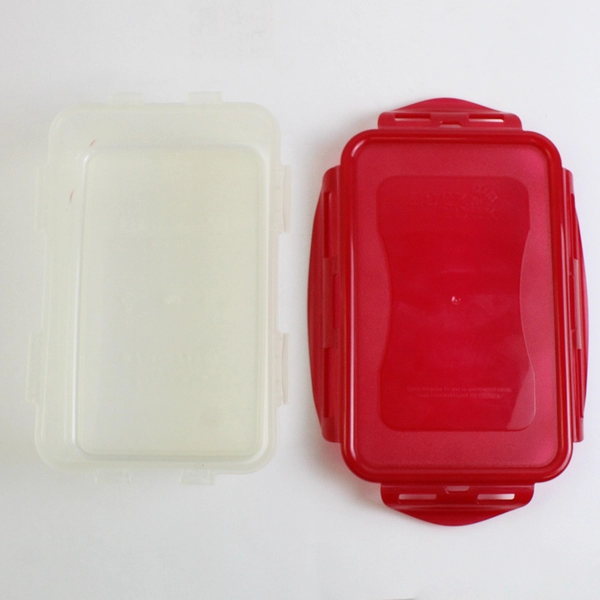 Set of 3 Lock & Lock 460 ml to 2.1 L Plastic Food Storage Containers Red Lid