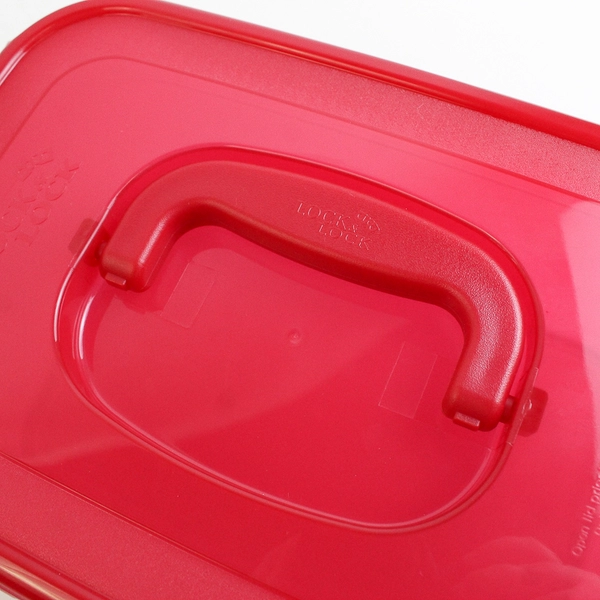Lock & Lock 4 L Plastic Food Storage Container Carrier Red Lid