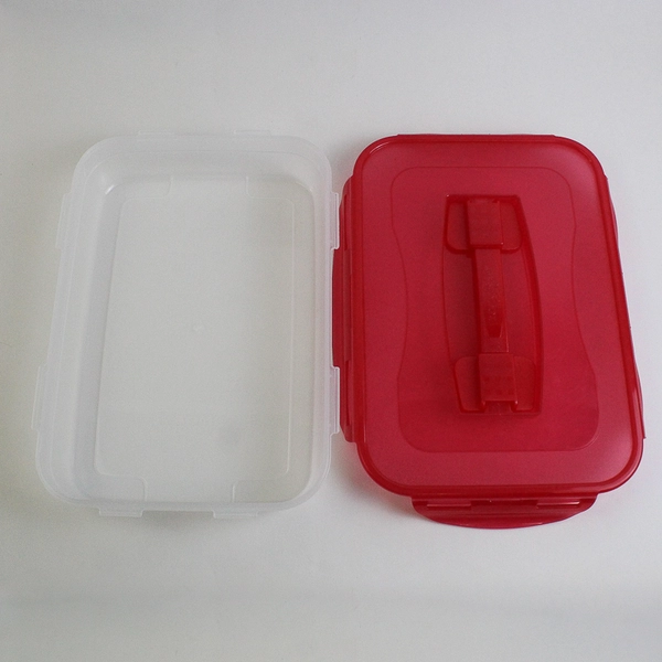 Lock & Lock Handy 3.4 L Plastic Food Storage Container Carrier Red Lid