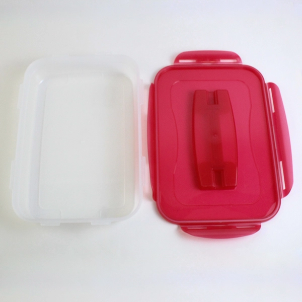 Lock & Lock Handy 3.4 L Plastic Food Storage Container Carrier Red Lid