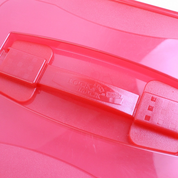 Lock & Lock Handy 3.4 L Plastic Food Storage Container Carrier Red Lid