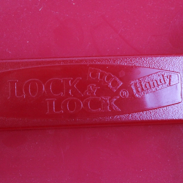 Lock & Lock Handy 3.4 L Plastic Food Storage Container Carrier Red Lid