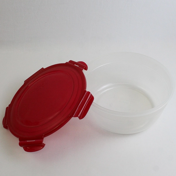 Set of 7 Lock & Lock 100 ml to 3.4 L Plastic Food Storage Bowls Red Lid