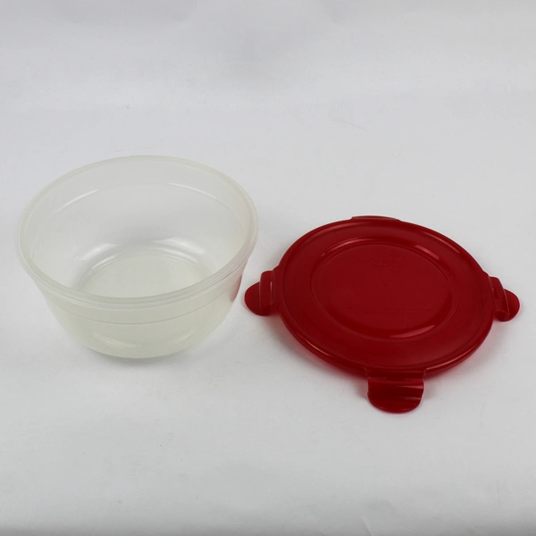Set of 4 Lock & Lock 480 ml to 3.4 L Plastic Food Storage Bowls Red Lid