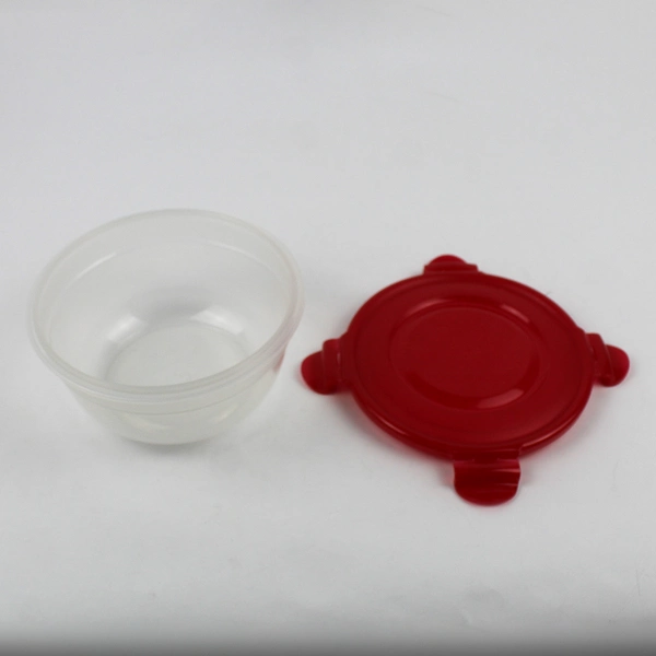 Set of 4 Lock & Lock 480 ml to 3.4 L Plastic Food Storage Bowls Red Lid