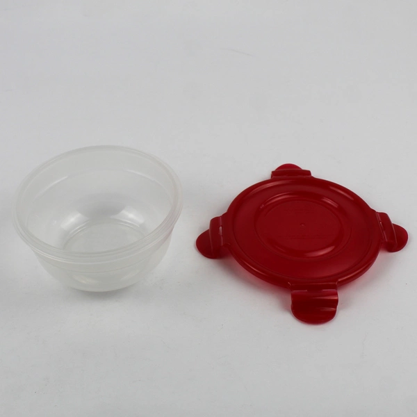 Set of 4 Lock & Lock 480 ml to 3.4 L Plastic Food Storage Bowls Red Lid